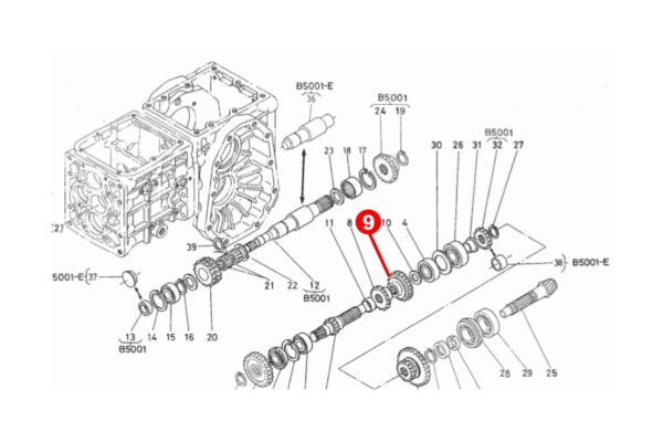 Ingranaggio 17Tx24T Kubota B5000, B5001, B5100, Zen Noh ZB5000, ZB5001, ZB5100, - immagine 6
