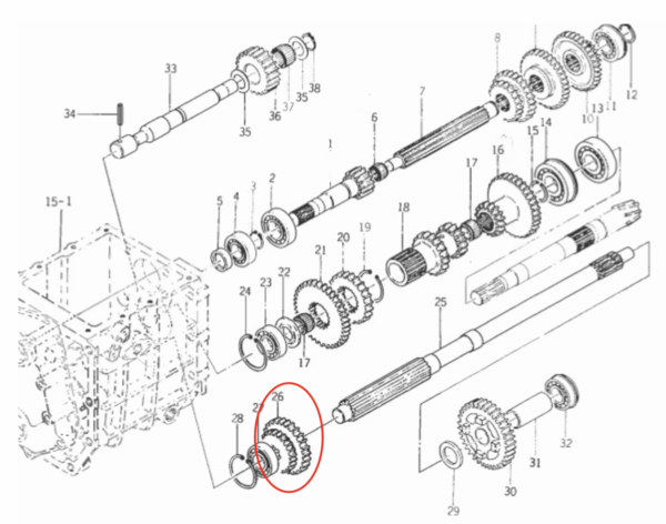 Ingranaggio Iseki TX-, TU-Serie 22DX28D 6 Denti, Bolens, White, Massey Ferguson, - immagine 6