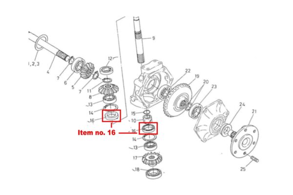 Guarnizione assale anteriore 4WD Kubota B-serie, Iseki TU, Zen Noh - immagine 4