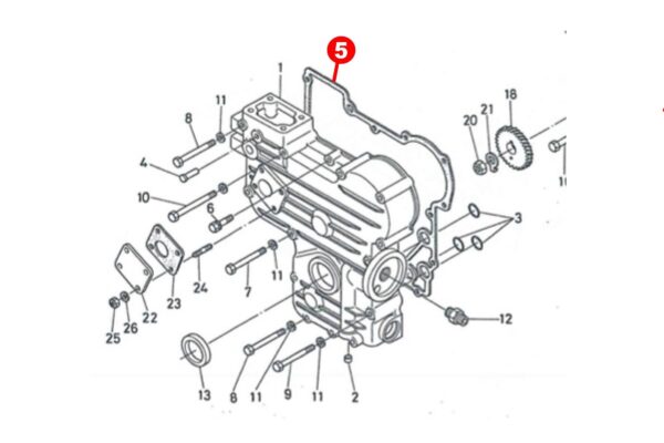 Guarnizione scatola ingranaggi Kubota D650, D750, D850, B-Types XB1, - immagine 2
