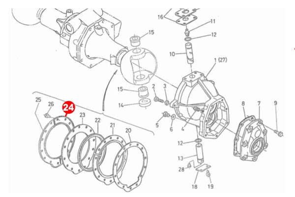 Assale anteriore in acciaio supporto guarnizione (giusto) originale Kubota B-Types, Zen Noh ZB-Types, - immagine 2