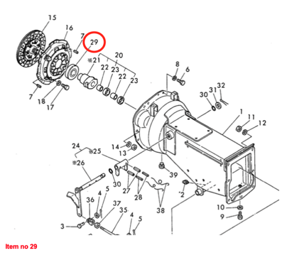 Cuscinetto reggispinta frizione Yanmar YM135, YM155, YM165, YM169, YM1100, YM1300, YM1301, YM1401, - immagine 5