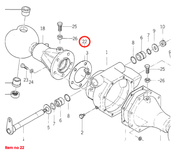 Guarnizione assale anteriore 4WD Iseki TX-Types, Kubota B-Types, Zen Noh ZB-Types, Bolens, - immagine 2