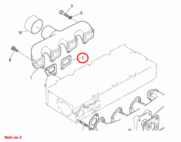 Guarnizione collettore d'aspirazione (3) Kubota D750, D850, D950, V1100, V1200, Z500, Z600, - immagine 2
