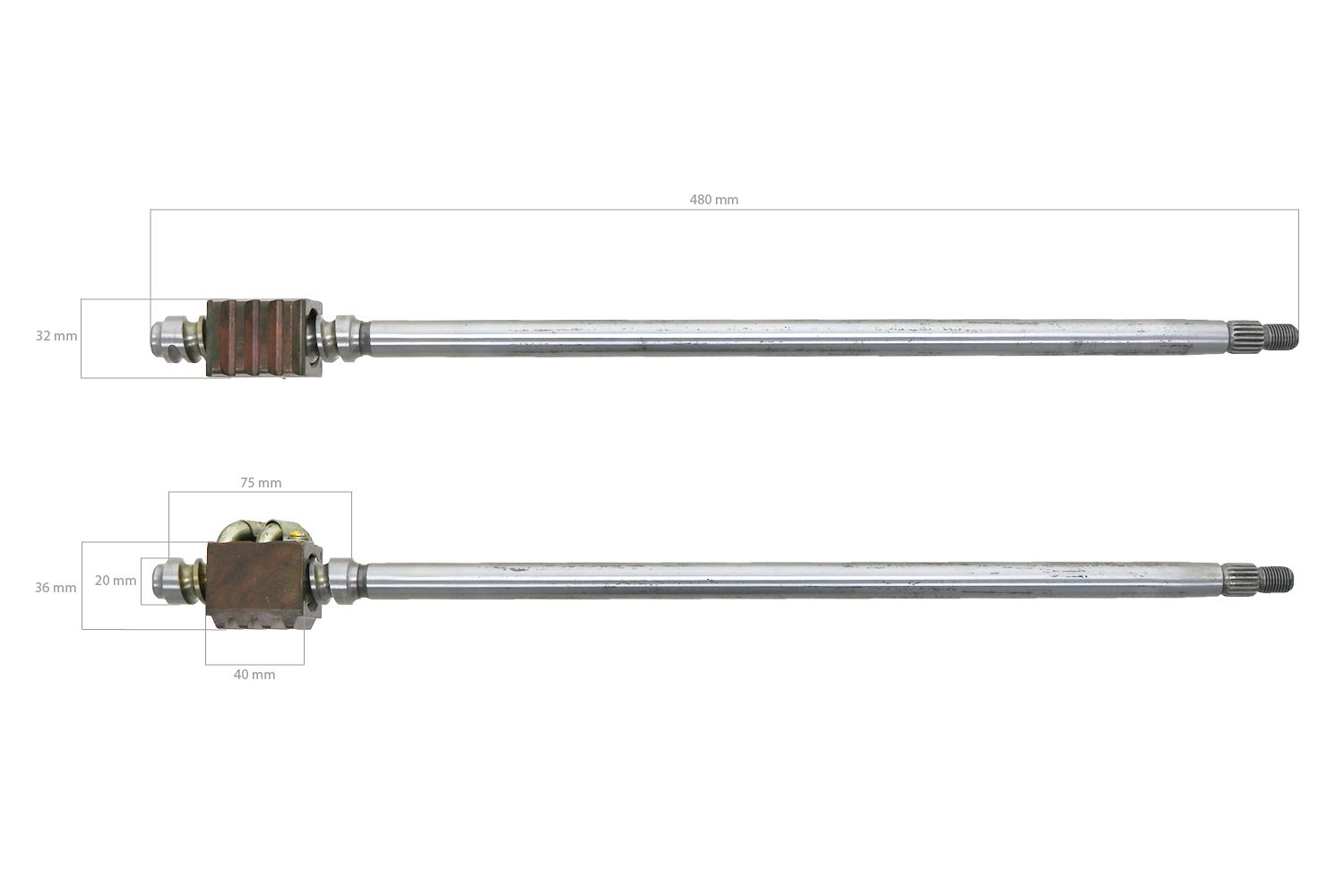 Albero della direzione Kubota B-10, B4200, B5001, B5100, B6000, B6001, B6100, B7000, B7001, B7100, B8100,