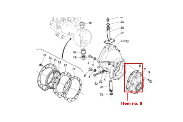 Guarnizione assale anteriore Kubota B-serie, Zen Noh ZB-serie - immagine 2