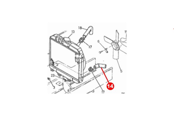 Tubo inferiore del radiatore Kubota tipi B, Steiner 425, Zen Noh tipi ZB - immagine 3
