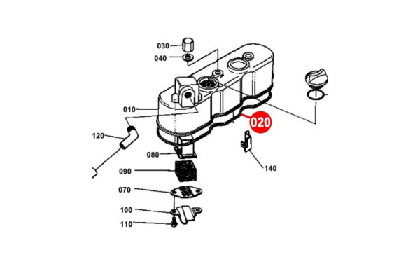 Guarnizione coperchio valvole Kubota D650, D750, D850, D950, - immagine 2