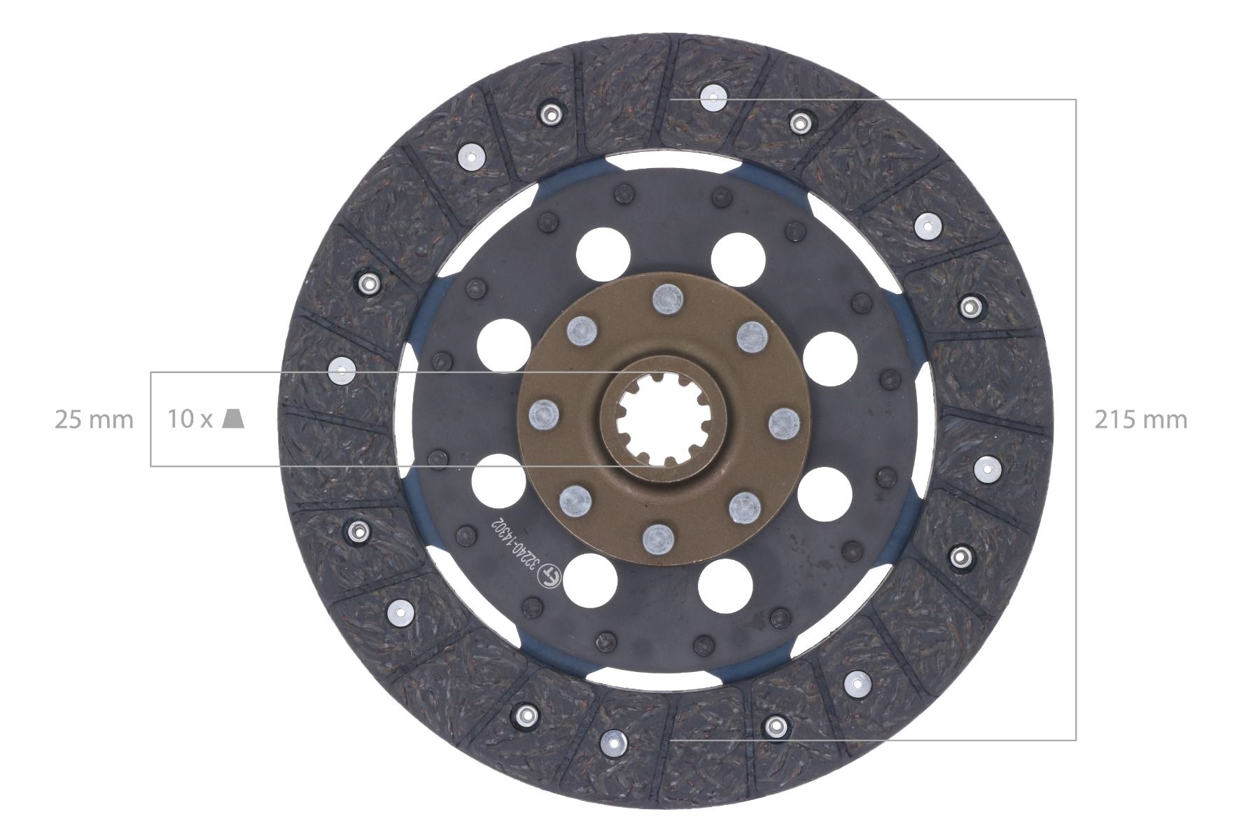Disco frizione 215mm Kubota, Case IH, Ford / New Holland, Shibaura, Hinomoto, Zen Noh, Kioti, Ransomes,