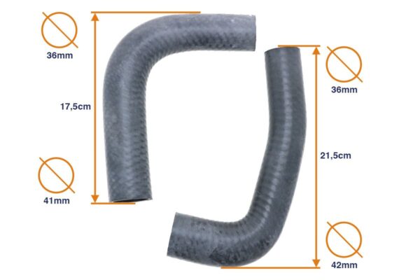 Set manicotti radiatore Kubota B1400, B1402, B1500, B1502 - immagine 2