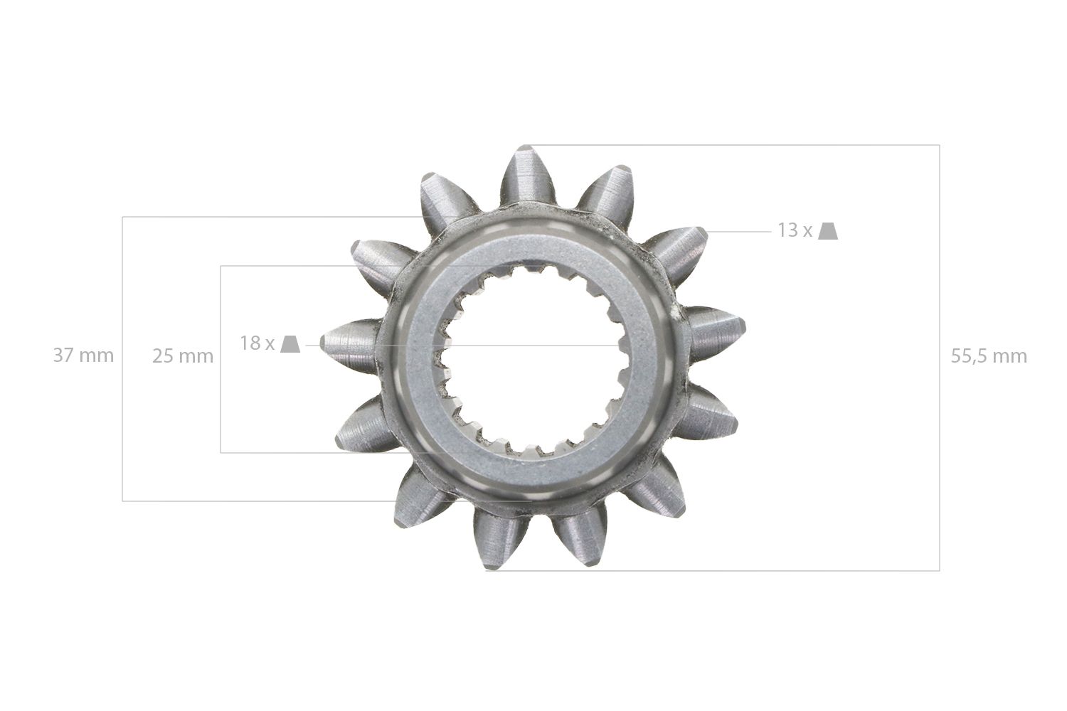 Ingranaggio 2a marcia 13T Kubota B1550, B1750, B5200, B6200, B7200,