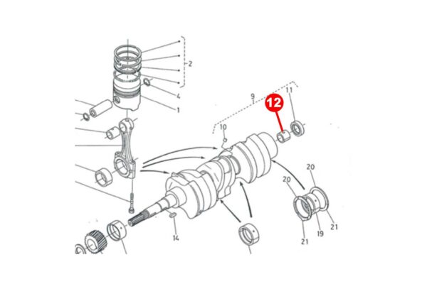 Cuscinetto pilota Kubota B6000, B7000, Z650, ZL600, Zen Noh ZB6000, ZB7000, - immagine 4