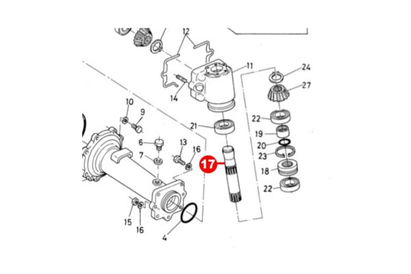 Kubota Albero dello sterzo  L1802, L2002, L2202, L2402, L2602, L2802, L3202,L3602, L4202 - immagine 2