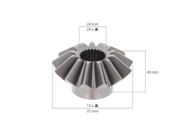 Ingranaggio 4WD 13Tx24T Kubota L-, L1- Tipi, Polytrac 40,42,45, - immagine 2