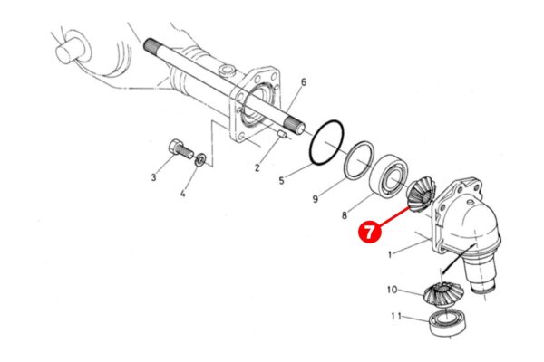 Ingranaggio 4WD 13Tx24T Kubota L-, L1- Tipi, Polytrac 40,42,45, - immagine 7