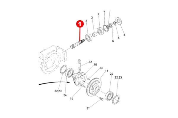 Albero assale anteriore 4WD Kubota B10, B4200, B5000, B5001, B5100, - immagine 2