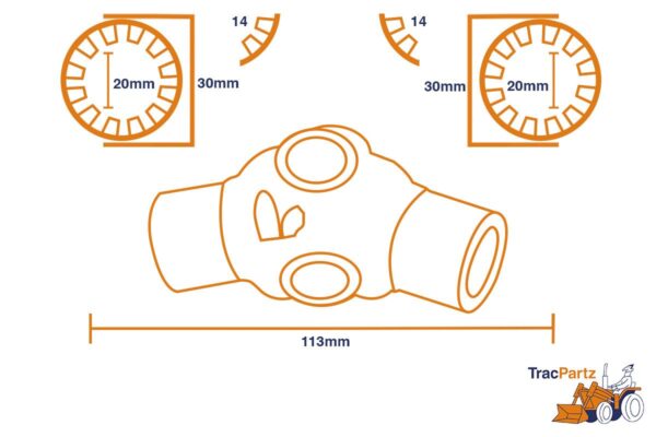 Albero cardanico Kubota serie B, B1-14, B1-15, B1-16, B1-17 - immagine 2