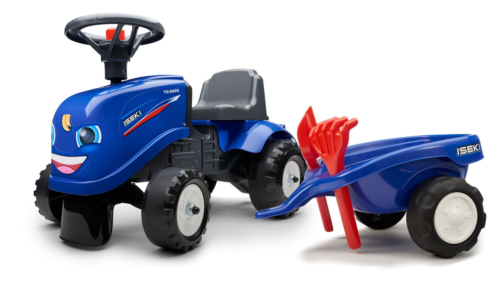 Iseki trattore con rimorchio ed attrezzi