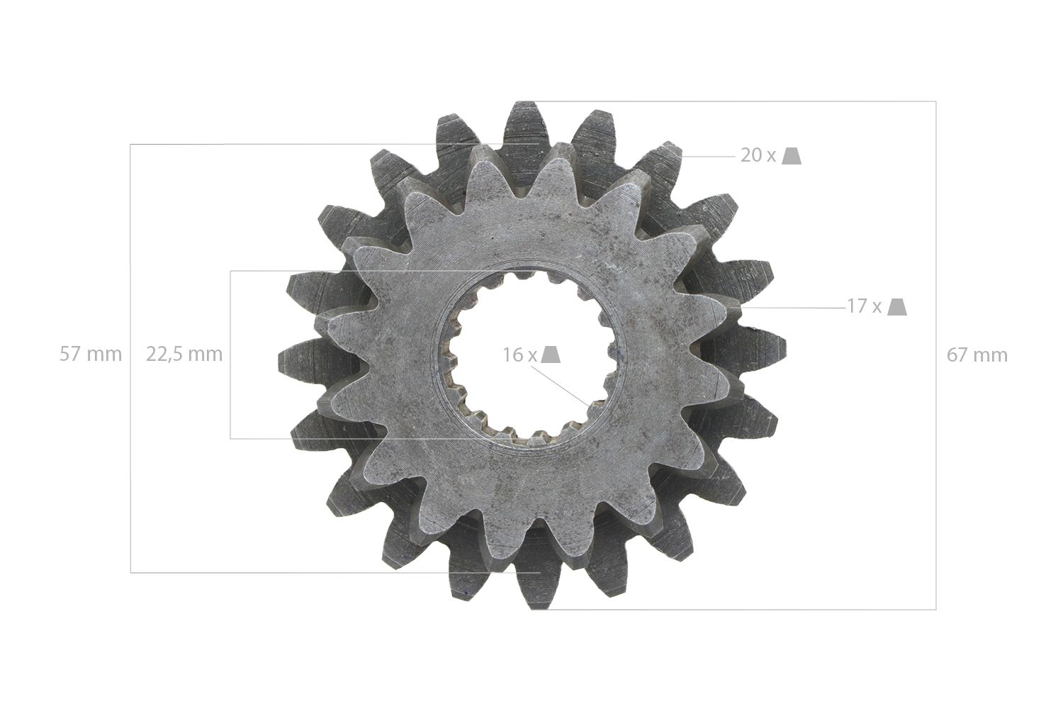Ingranaggio 20DX16D 16 Denti