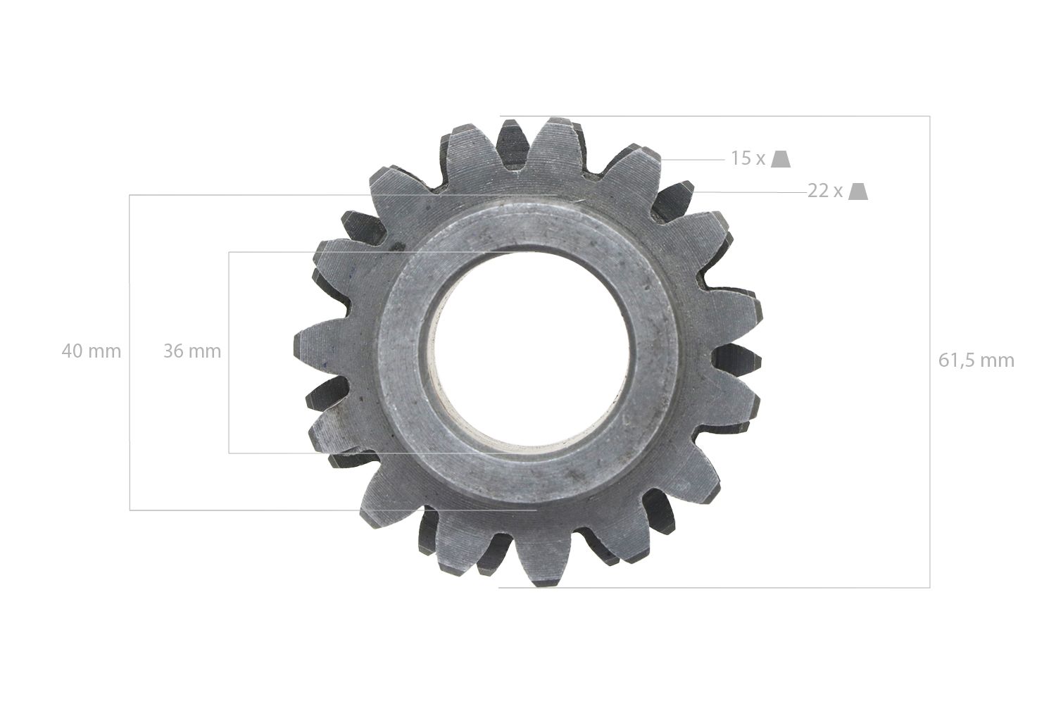 Ingranaggio 22DX15D Kubota B40, B1200, B1400, B1402