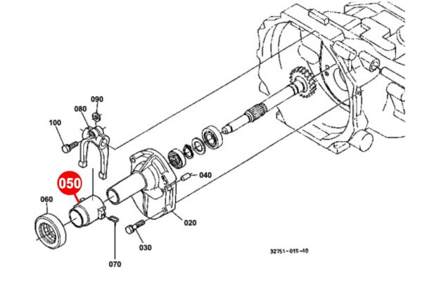 Supporto de cuscinetto reggispinta frizione Kubota L35, L2850, L2950, L3450 - immagine 3