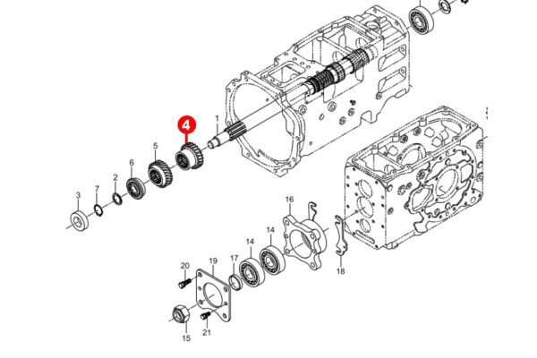 Ingranaggio 17T X 22 scanalature Kubota tipo L, Kioti / Daedong L2203, LK2554, - immagine 6