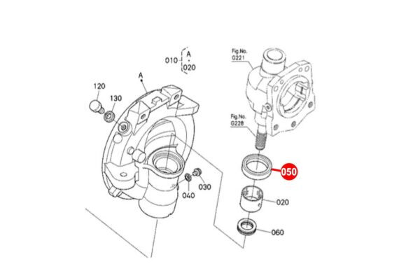 Guarnizione snodo 4WD Kubota tipi M, ME - immagine 4