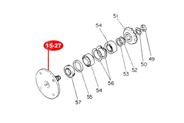 Fusollo ruota anteriore 4WD Yanmar YM1500 (Rosso) - immagine 3