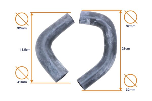 Set manicotti radiatore Kubota B5000, B5001, B6000, B10, B4200, B5100 - immagine 2