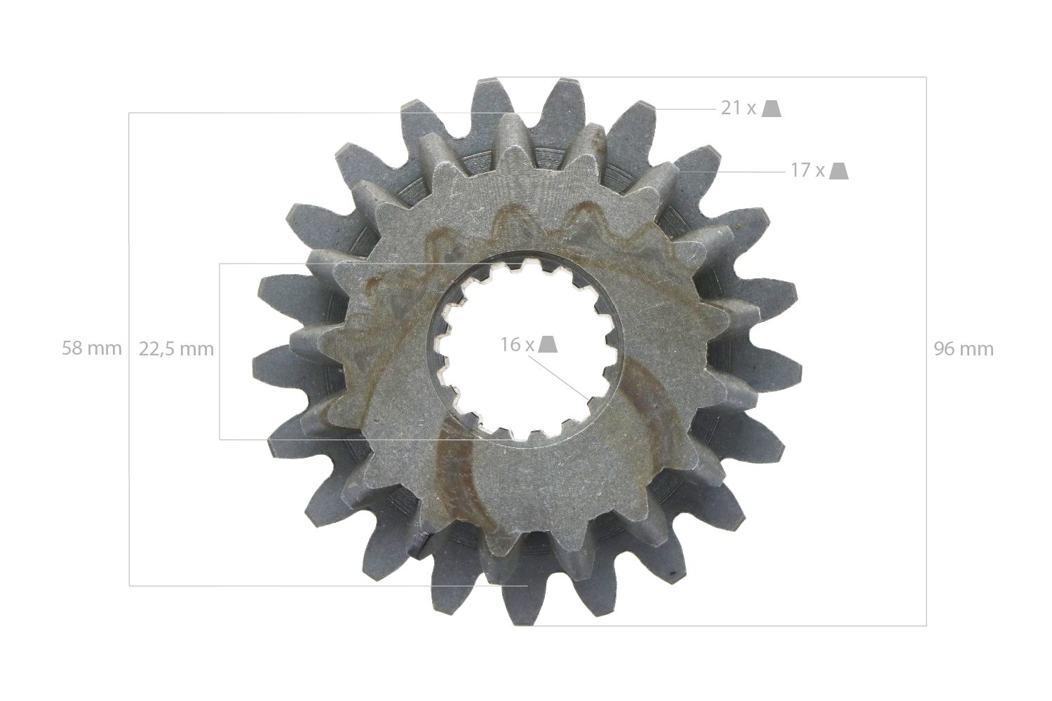 Ingranaggio 21TX17T 16 Denti