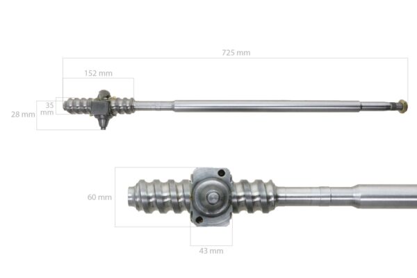 Albero dello sterzo Ford 3600, 4600, 5000, 5000 US built, 5100, 5110, 532, 5340, 5600, 5610, 5900, 6410, 6600, 6610, 6710 7000, 7100, 7200, 7410, 7600, 7610, 7710 - immagine 6