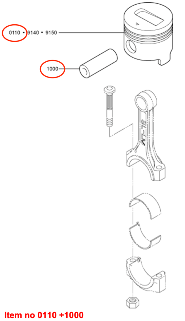 Pistone Iniezione Indiretta Mitsubishi MVS3L, MVS3L2, S3L, S3L2, S4L, S4L2, Captain, Startrac, Etc., - immagine 3