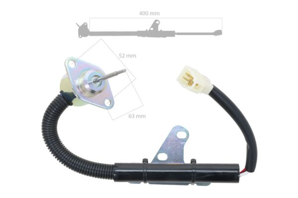 Solenoide di arresto Kubota KX018-4, KX41-3, U15, U17 - immagine 2
