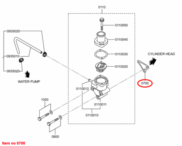 Termostato con alloggiamento Guarnizione Mitsubishi, S3L, S3L2, S4L, S4L2, Captain, Startrac, Etc., - immagine 2