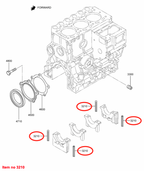 Coperchio cuscinetto di banco e para sello Mitsubishi, MVS3L, MVS3L2, S3L, S3L2, S4L, S4L2, Captain, Startrac, Etc., - immagine 2