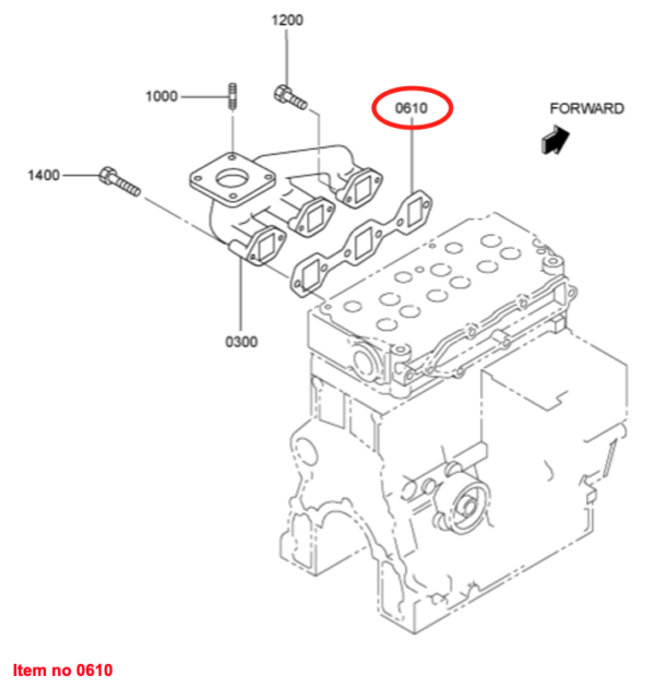 Guarnizione  collettore di scarico Mitsubishi MVS3L, MVS3L2, S3L, S3L2, Captain, Startrac, Etc., - immagine 2