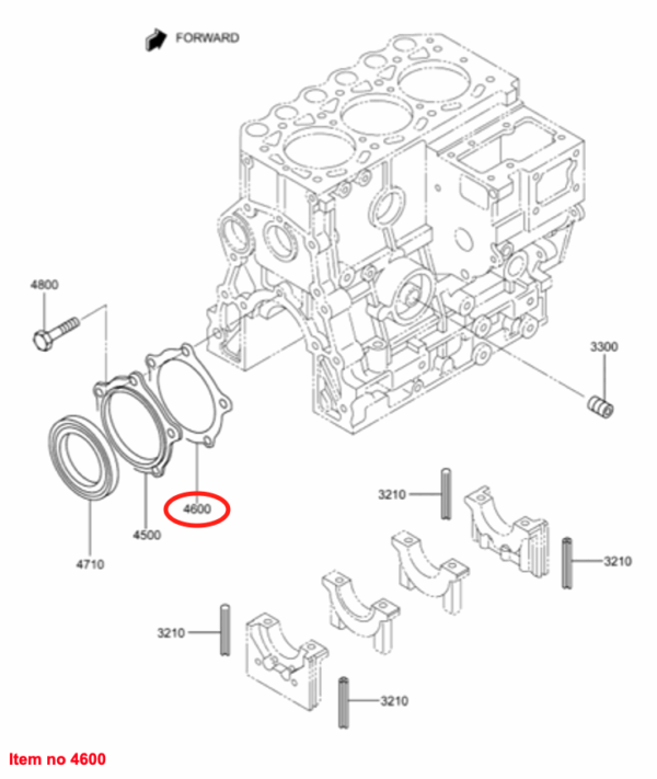 Guarnizione albero motore lato volano Mitsubishi, MVS3L, MVS3L2, S3L, S3L2, S4L, S4L2, Captain, Startrac, - immagine 2