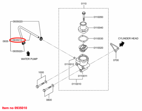 Tubo radiatore (bypass) ⍉12mm Mitsubishi, S3L, S3L2, S4L, S4L2, Captain, Startrac, Etc., - immagine 3