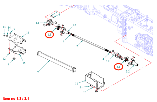 Giunto cardanico 4WD Captain, Startrac, Antonio Carraro, Etc., - immagine 2