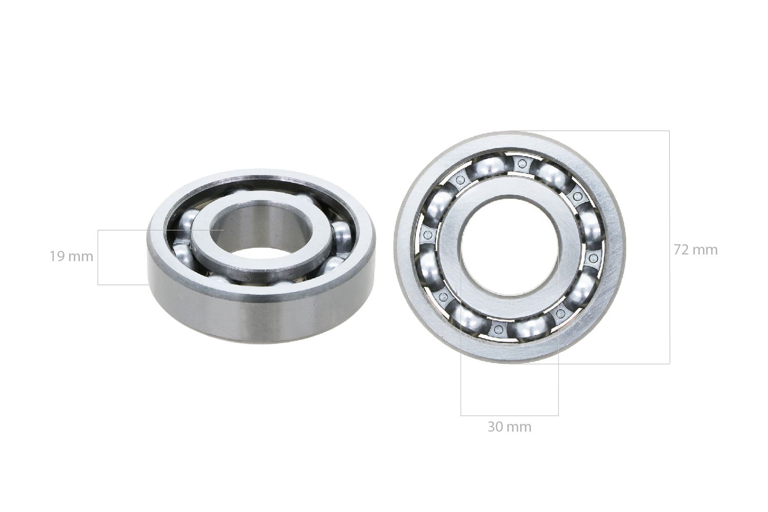 Cuscinetto Captain 6306 30x72x19, Captain, Startrac, Iseki, Kubota, Yanmar, Branson, Kioti, John Deere, Etc.,
