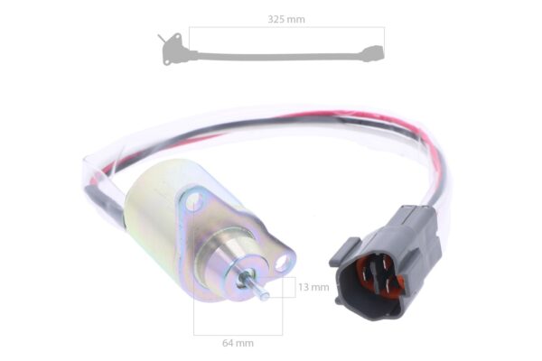 Solenoide di arresto 24 volt Yanmar 2TNV70, 3TNV88, 4TNE88, 4TNV94, 4TNV98, Doosan, Hyundai, Takeuchi, - immagine 2
