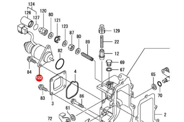 Solenoide di arresto 12 volt Yanmar Marine 2YM15, 3YM20, 3YM30, 3YM30AE, 3JH4E, 3JH5AE, 3JH5E, 4JH4AE, 4JH4E, 4JH5E, - immagine 3