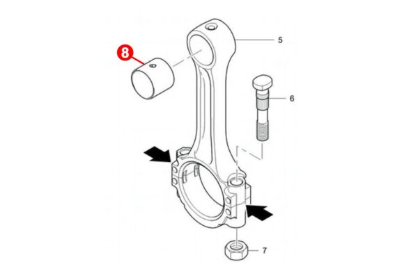 Boccola Biella STD Shibaura N843, N844, Perkins 104-19, 403C-15, 403D-15, 404D-22, 104-19, Caterpillar, C1.1 – C2.2, 3013C, 3014, 3024, 3024C, - immagine 3