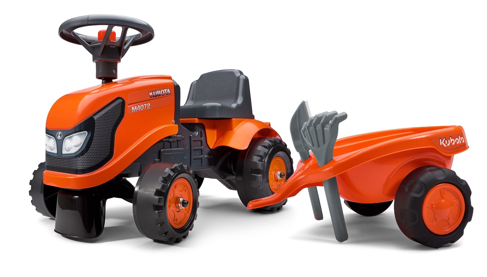Kubota M4072 Trattore con rimorchio ed attrezzi