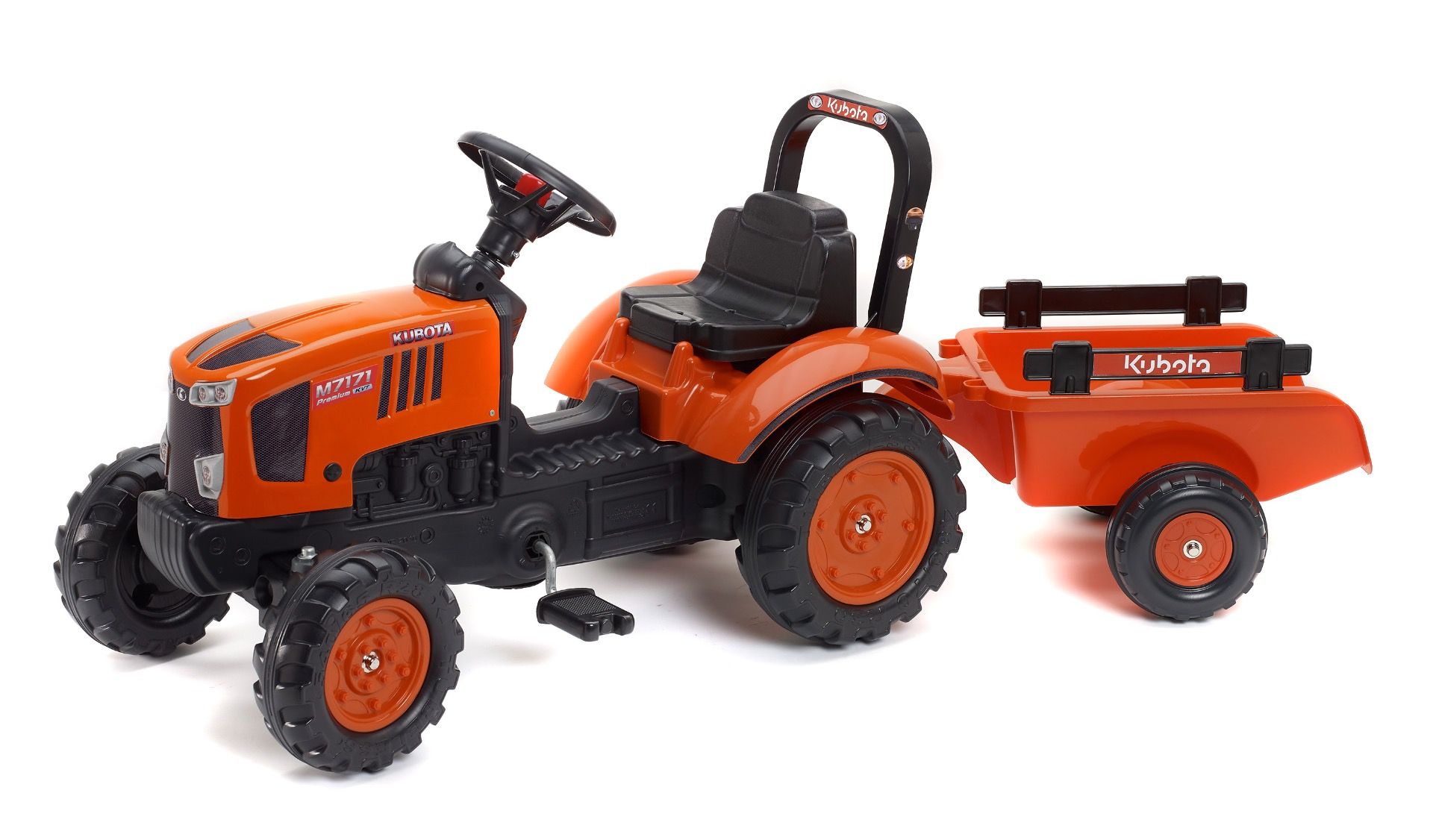 Kubota M7171Â Trattore a pedali con rimorchio per bambini da 2 a 5 anni