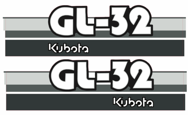 Adesivi decalcomania cofano Kubota GL32