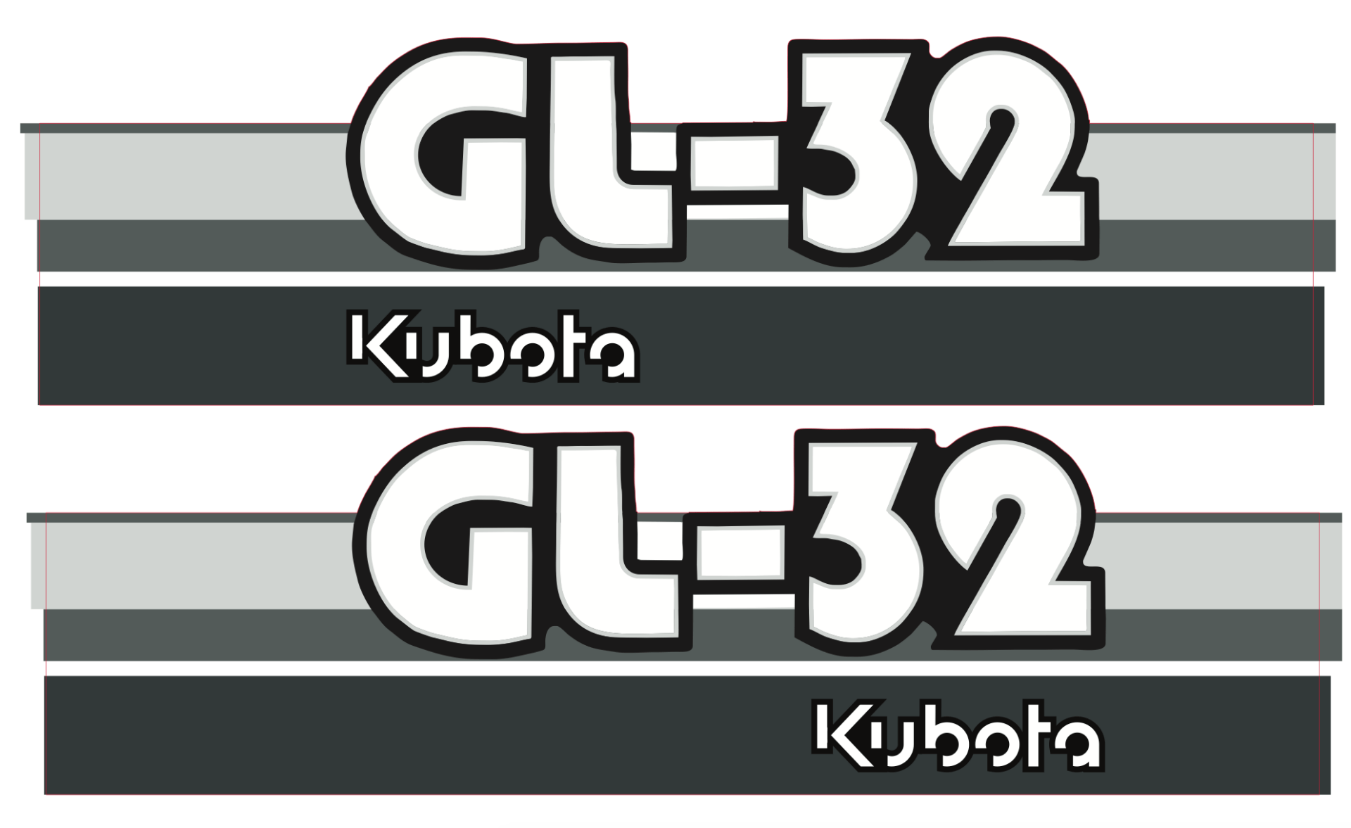 Adesivi decalcomania cofano Kubota GL32