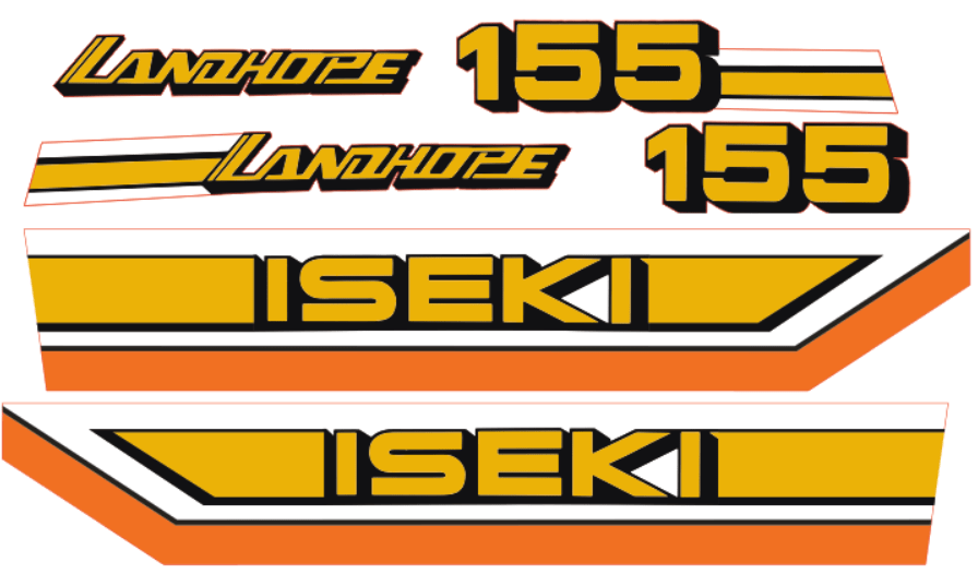 Set Adesivi decalcomania cofano Iseki Landhope TU155