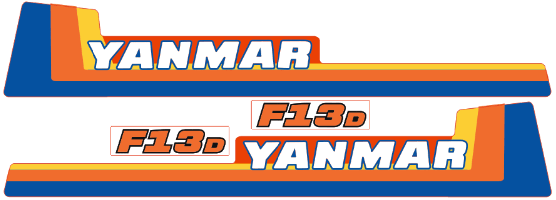 Set Adesivi decalcomania cofano Yanmar F13