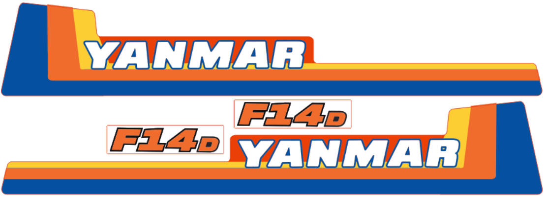Set Adesivi decalcomania cofano Yanmar F14